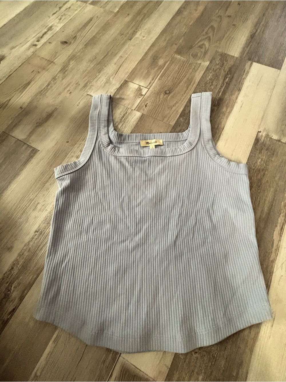 Madewell Ribbed Tank Top in Pale Blue